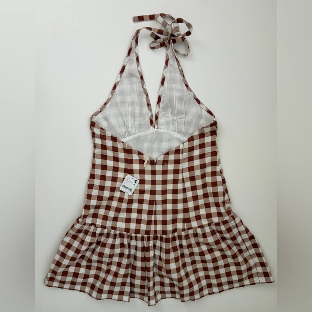 NWT Free People Cecil Mini Dress Brown Patina Combo - Picture 4 of 7